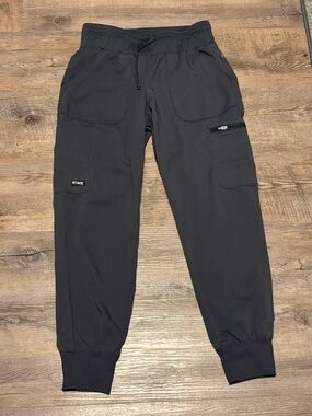 Women’s Grey’s Anatomy Petite Dark Gray Jogger Scrub Pants
